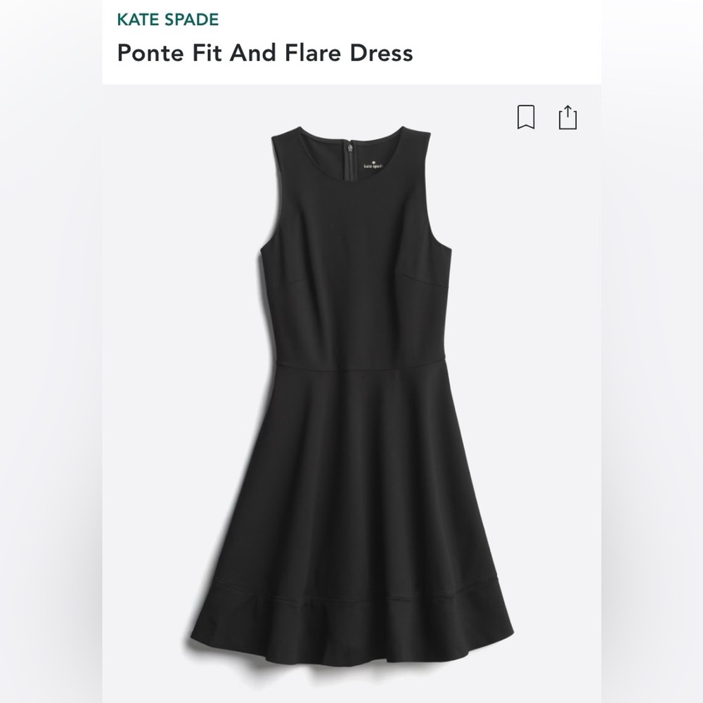 Kate Spade Ponte Fit And Flare Dress | Size 6 | Black